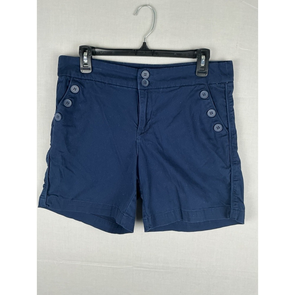 Westport Womens Shorts Size 8 Navy Button‎ Detail Stretch Casual